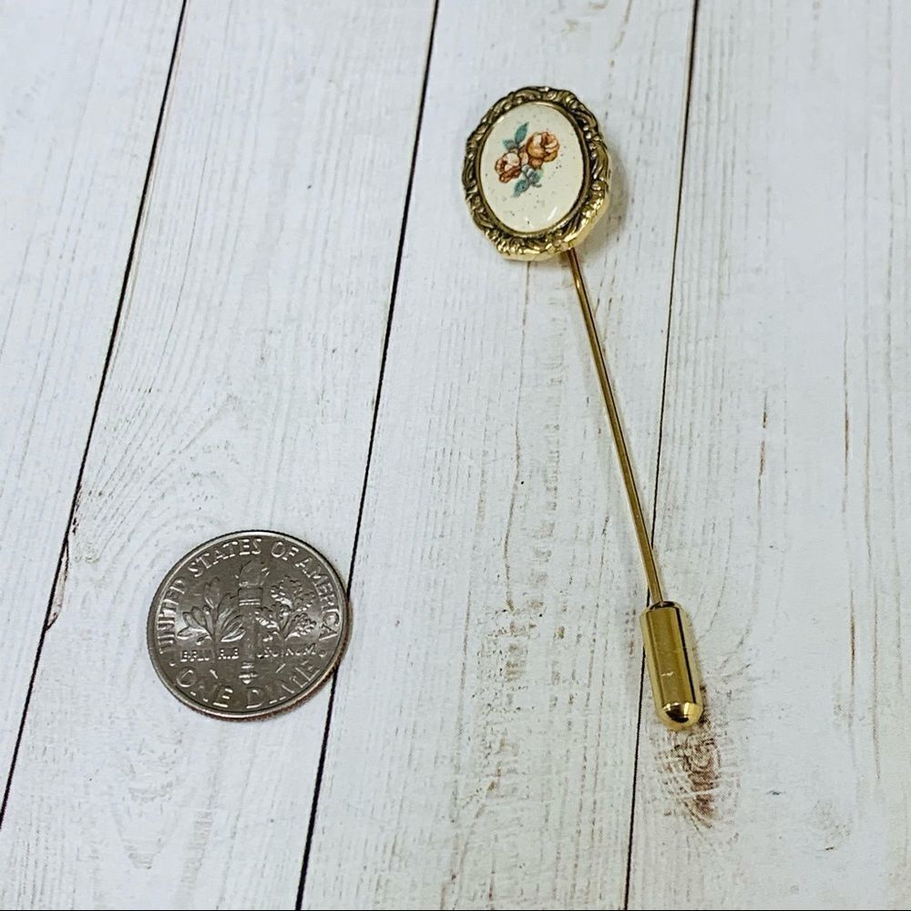 VTG Rose Stick Pin Brooch